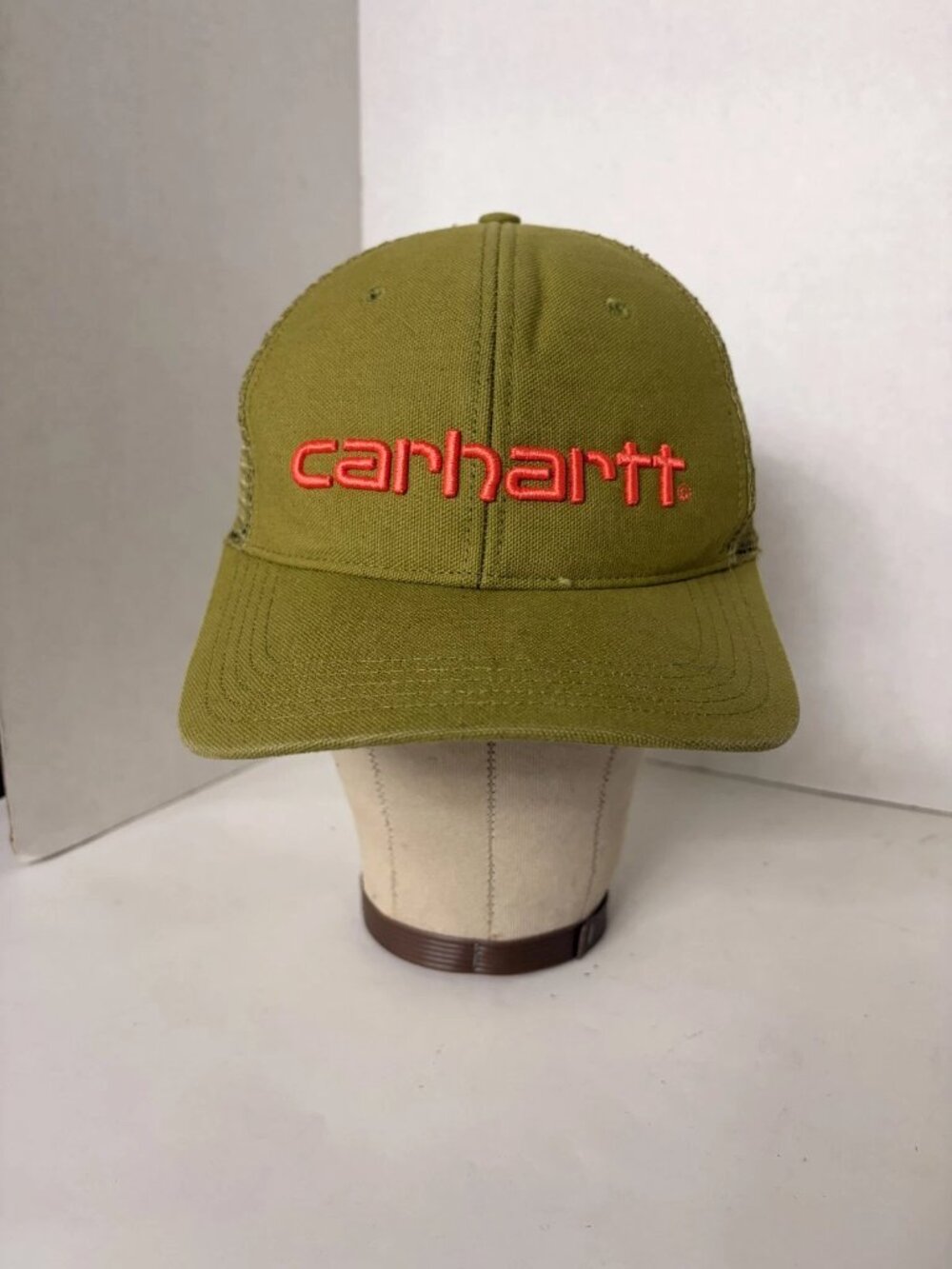 Carhartt Green Adjustable Hat, Dad Trucker Mesh Backing Preowned Clean